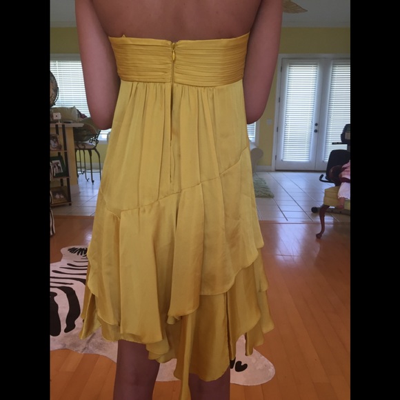 Yellow Layered Strapless Dress - Picture 8 of 8